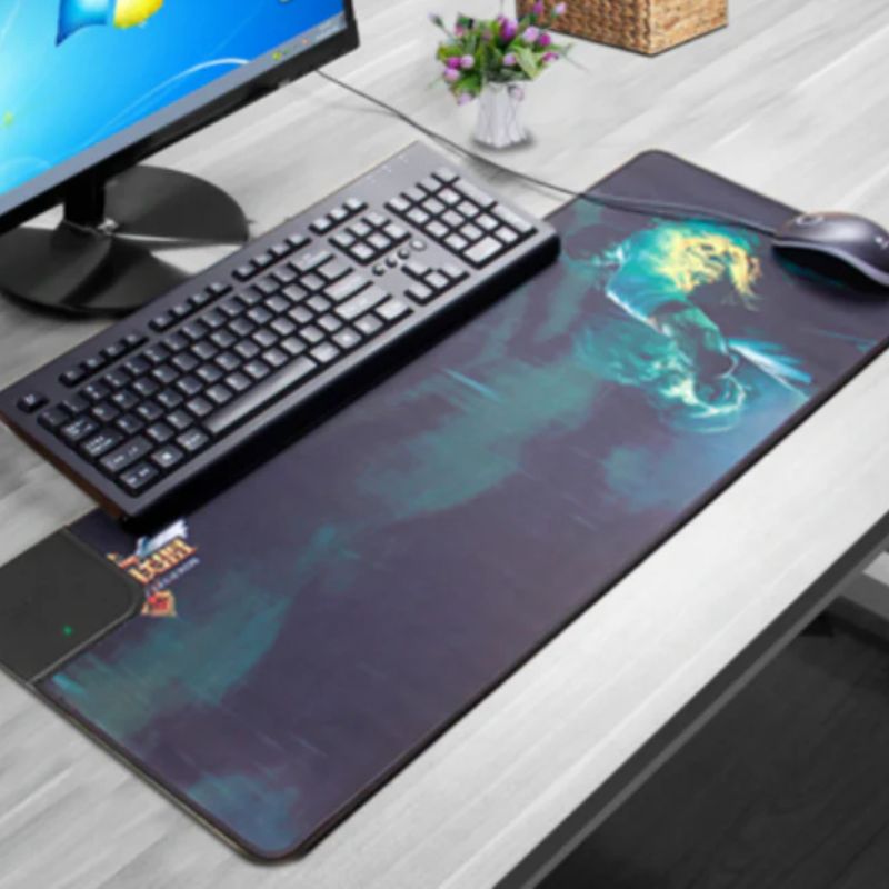 Wireless Charging Qi Mousepad 800x300x4mm Non-slip Rubber Base