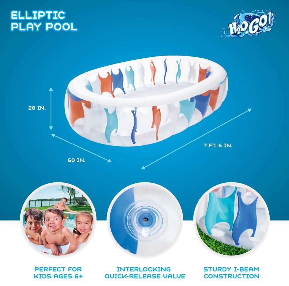 Elliptic Inflatable Play Pool for ages 6+ - 0