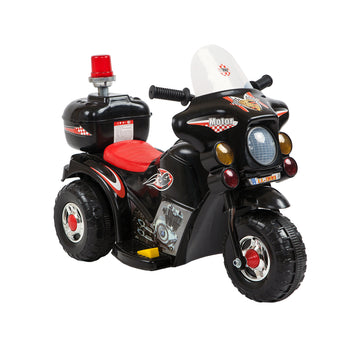 Children's Electric Ride-on Motorcycle (Black) Rechargeable, Up To 1Hr - 0