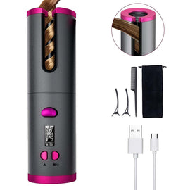 Cordless Ceramic Automatic Hair Curler for Portable Hair Styling - 0