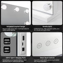 Beauty Mirror with 18 LED Bulbs, Colour Settings, White Frame,  and USB A and C Ports-7