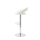 2 Curve Leather Barstools (White) w/ Adjustable Height, 78-99cm-4