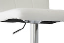 2 Curve Leather Barstools (White) w/ Adjustable Height, 78-99cm-6