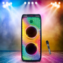 Large Powerful, Portable Party Speaker w/ LED Lights, RMS 120W-5