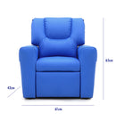 Blue Kids push back recliner chair with cup holder-14