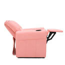 Pink Kids push back recliner chair with cup holder-7