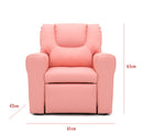 Pink Kids push back recliner chair with cup holder-15
