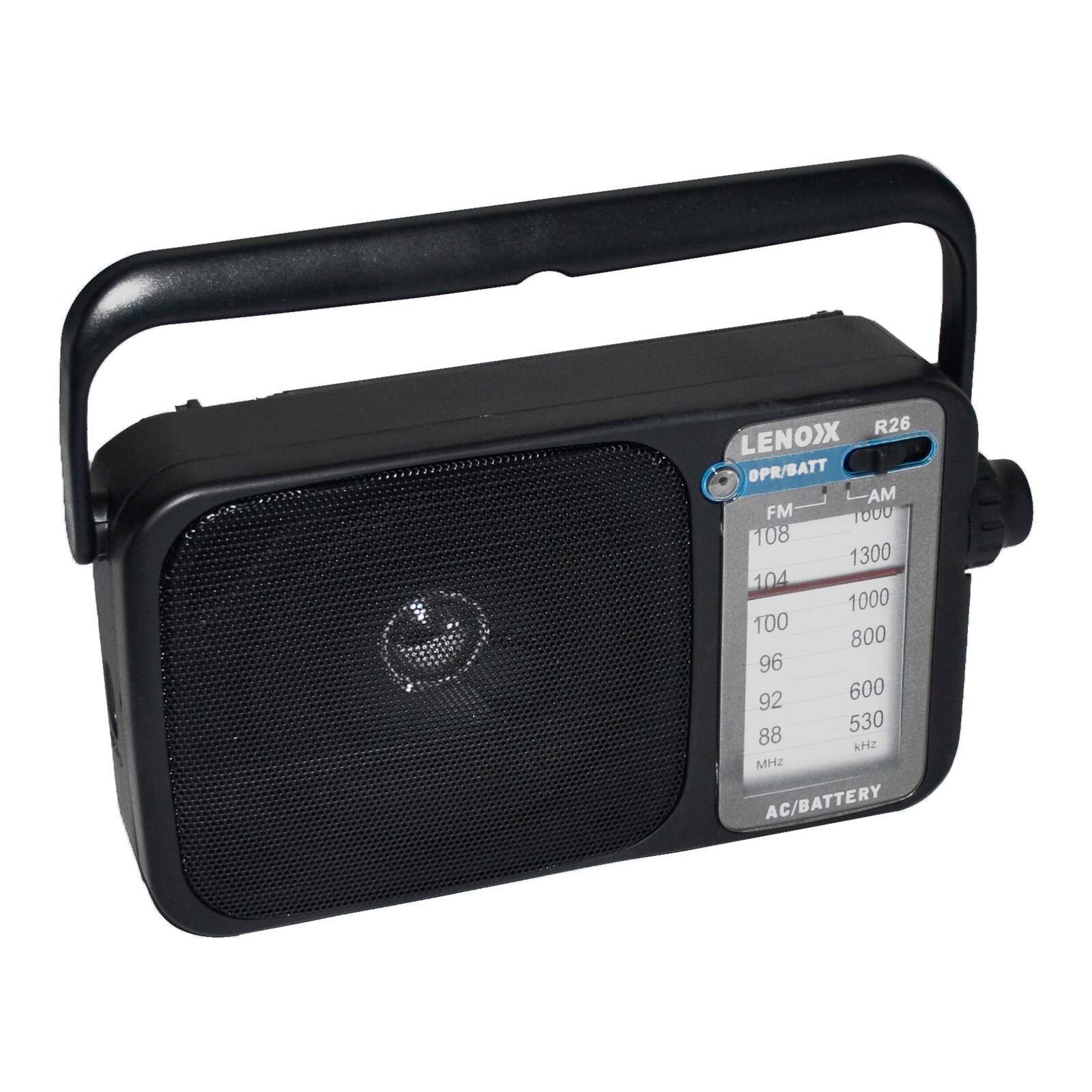 AM/FM Mantle Radio (Black) Battery Operated, w/ Bandwidth 540-1600 - 0