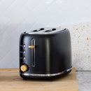 1.7L Kitchen Kettle and 2-Slice Bread Toaster Set in Black with Wood Accents-6
