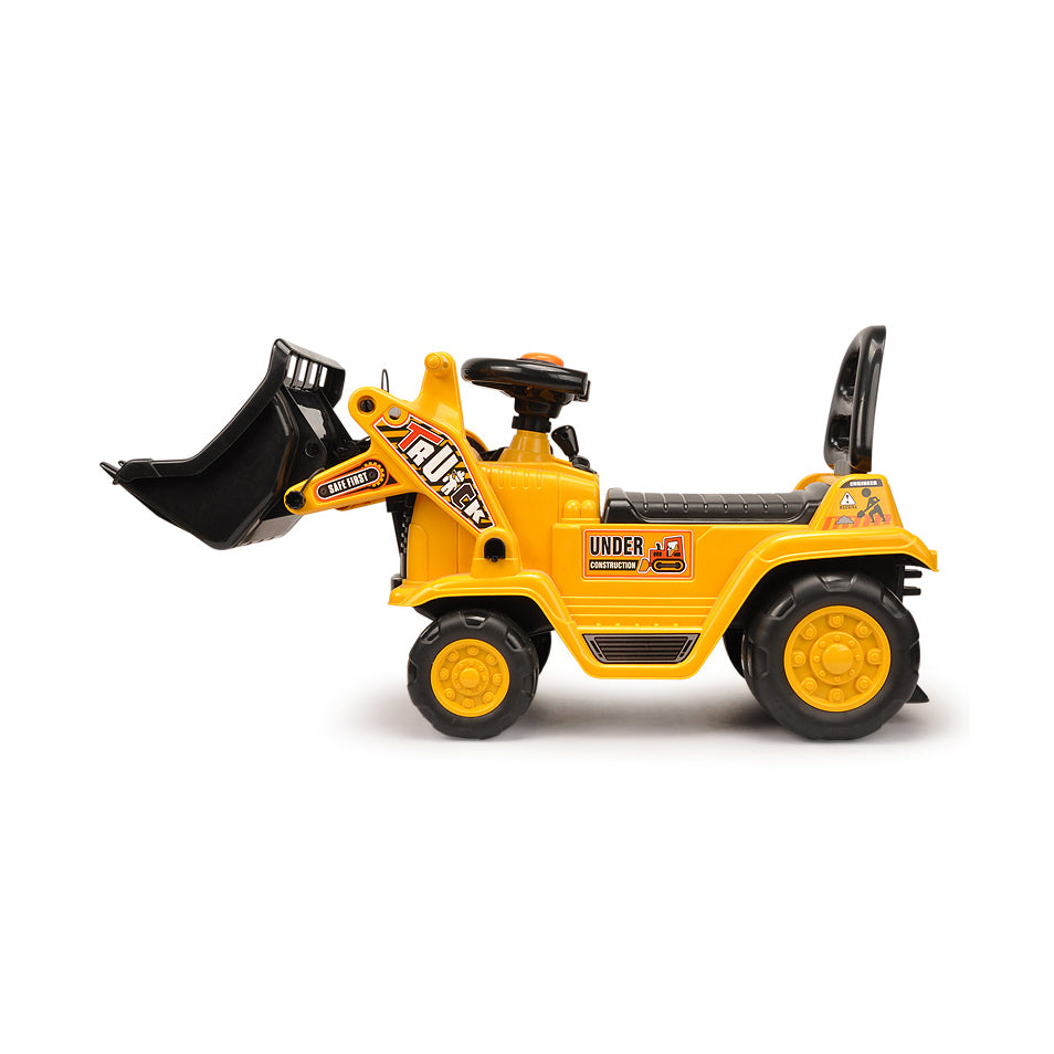 Ride-on Children's Digger (Yellow) w/ Interactive Gear Stick & Scoop - 0