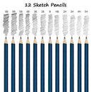72pcs Professional Drawing Artist Kit Set Pencils and Sketch Charcoal Art Tools-12