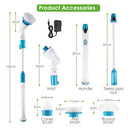 10PCS Rechargeable Spin Scrubber Electric Turbo Scrub Cleaning Brush Cordless Kit-12