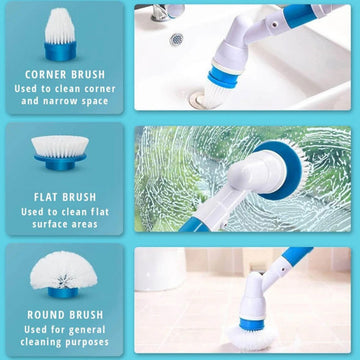 2PCS Rechargeable Spin Scrubber Electric Turbo Scrub Cleaning Brush Cordless Kit - 0