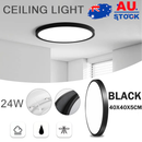 40cm black LED Ceiling Light  Round 18W / 24W Oyster Lamp Modern Cool White Light-1