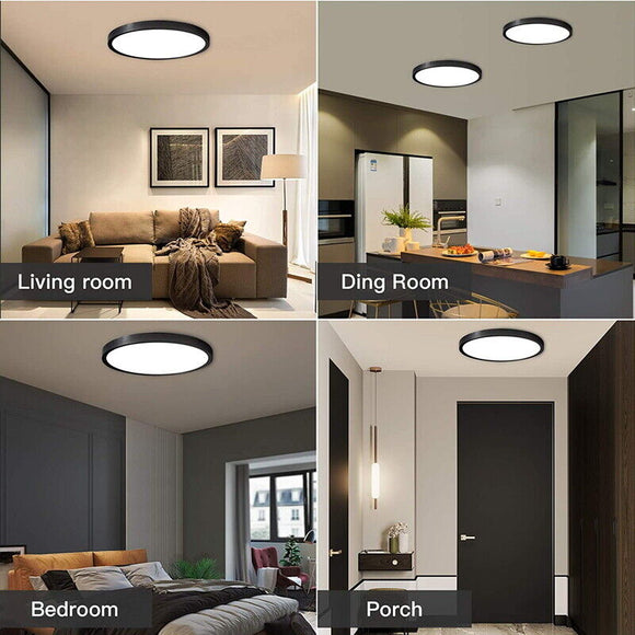 40cm black LED Ceiling Light  Round 18W / 24W Oyster Lamp Modern Cool White Light