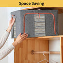 Foldable Storage Box Crushed Steel Frame Clothes Quilt Toys Organizer 100L Random color-7