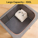 Foldable Storage Box Crushed Steel Frame Clothes Quilt Toys Organizer 100L Random color-8
