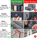 Foldable Storage Box Crushed Steel Frame Clothes Quilt Toys Organizer 24L-3