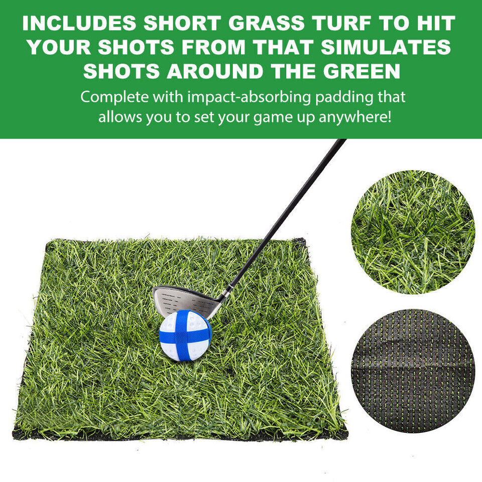 The Indoor Casual Golf Mat Game Set Stick Chipping Cage Games With 16 Grip Balls