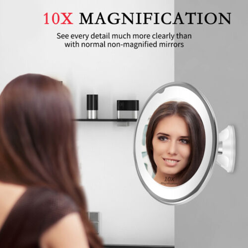 10x Magnifying Makeup Cosmetic Beauty Bathroom Mirror with LED Light 360 HOT - 0