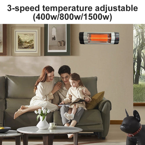 Infrared Electric Wall Heater Patio Bathroom Heat Waterproof Strip with Remote - 0