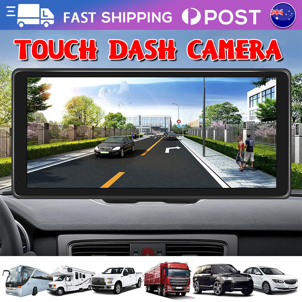 10.26" 4K Dash Cam Car Stereo For Apple Carplay & Android Auto GPS Rear Camera