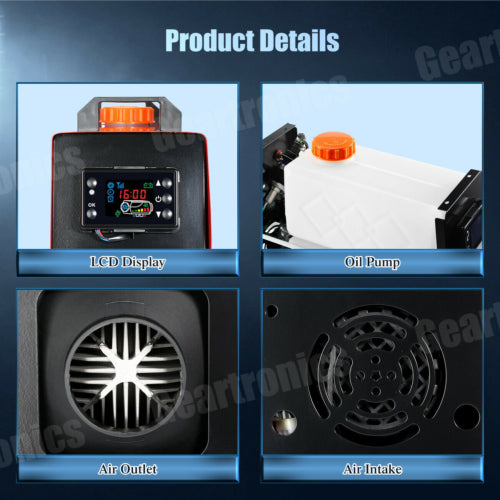 Diesel Air Heater All-in-one 12V 5KW LCD Remote Control for Car RV Indoors - 0