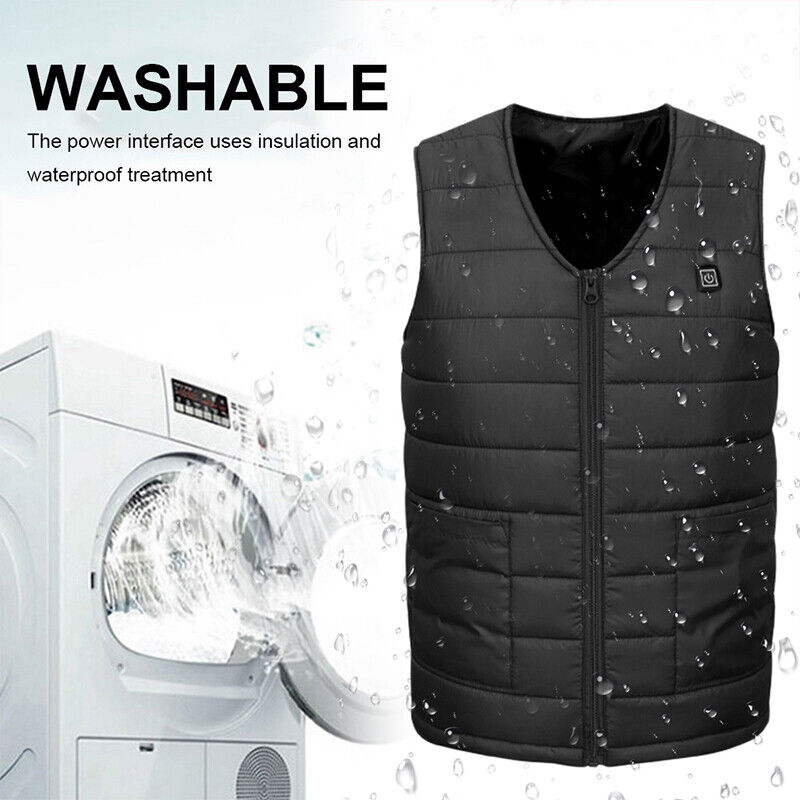 M Electric Vest Heated Jacket USB Thermal Warm Heat Pad Winter Body Warmer Unisex - 0