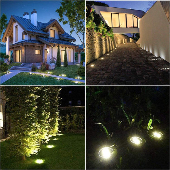 4pcs LED Solar Underground Light Waterproof Color Changing Garden Buried Lamp