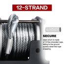 X-BULL Electric Winch 12V 3000LBS Steel Cable Wireless remote ATV UTV Boat Trailer-5