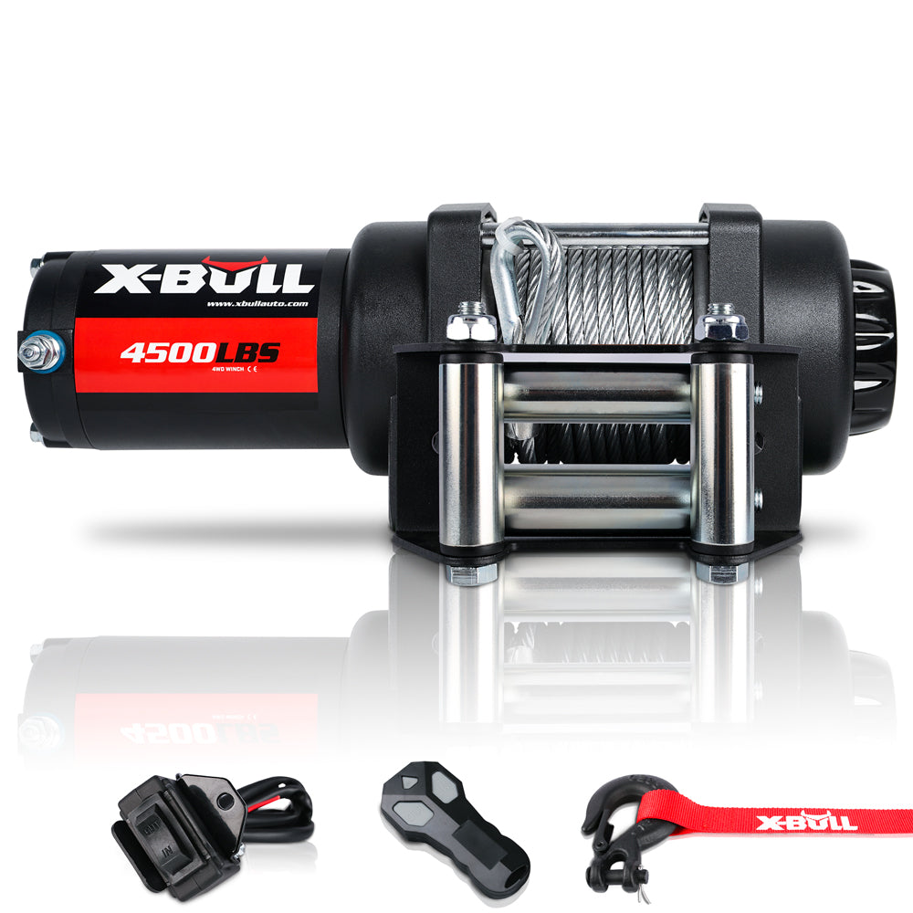 X-BULL Electric Winch 12V 4500LBS Steel Cable Wireless remote ATV UTV Boat Trailer - 0