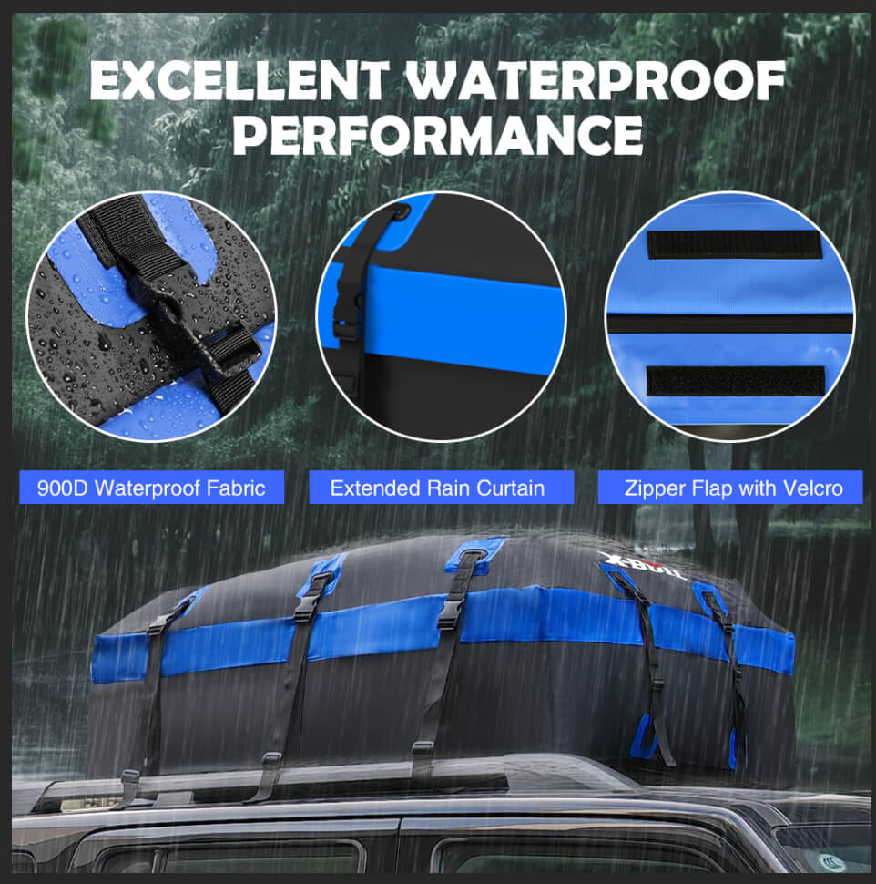 X-BULL Car Roof Cargo Bag Rooftop Cargo Carrier 100% Waterproof Top Luggage Bag for All Vehicles - 0