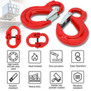 2X 6mm Hammerlock+ Eye Sling Hook Safety Chain Caravan Trailer connecting Extend-2