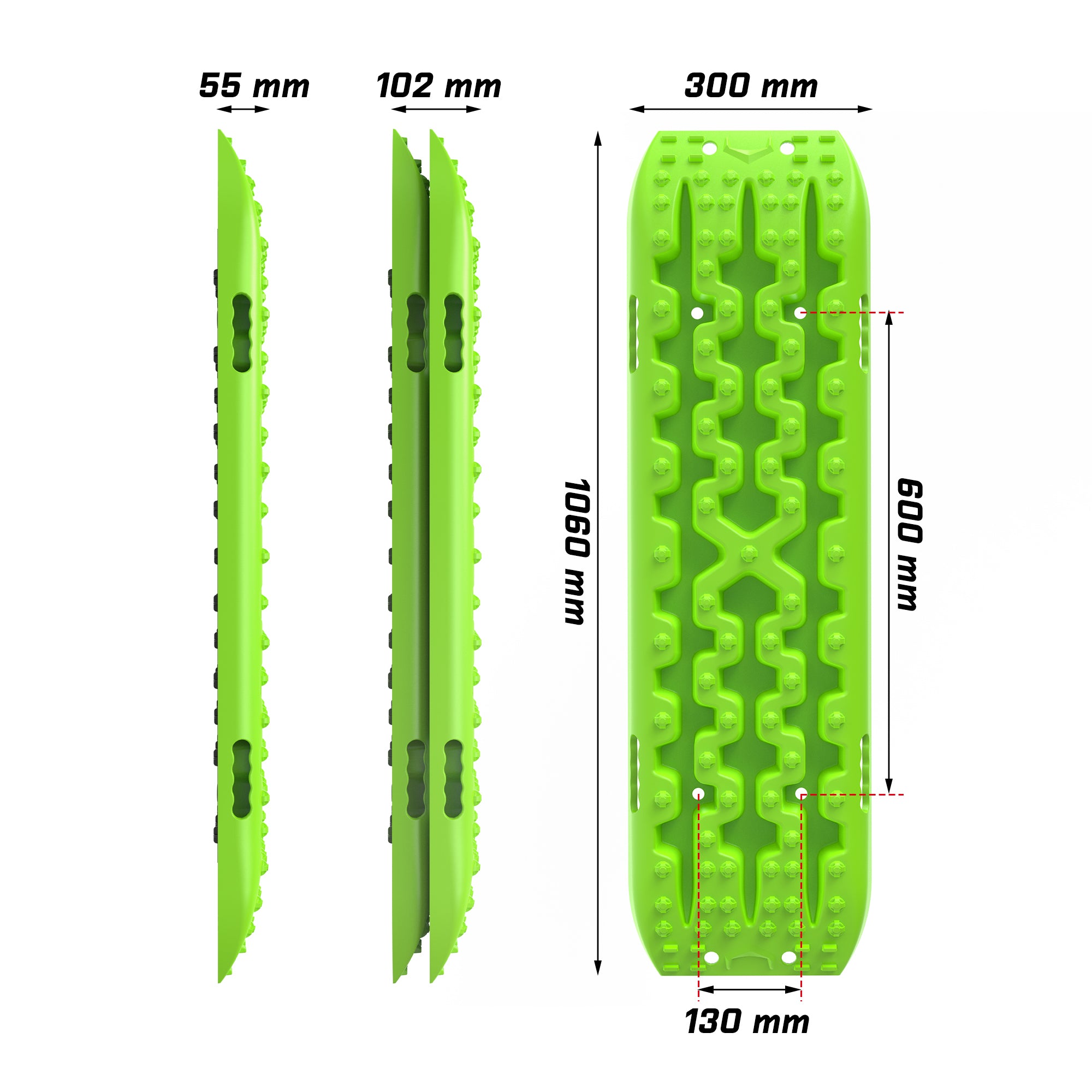 X-BULL Recovery tracks Sand tracks KIT Carry bag mounting pin Sand/Snow/Mud 10T 4WD-GREEN Gen3.0