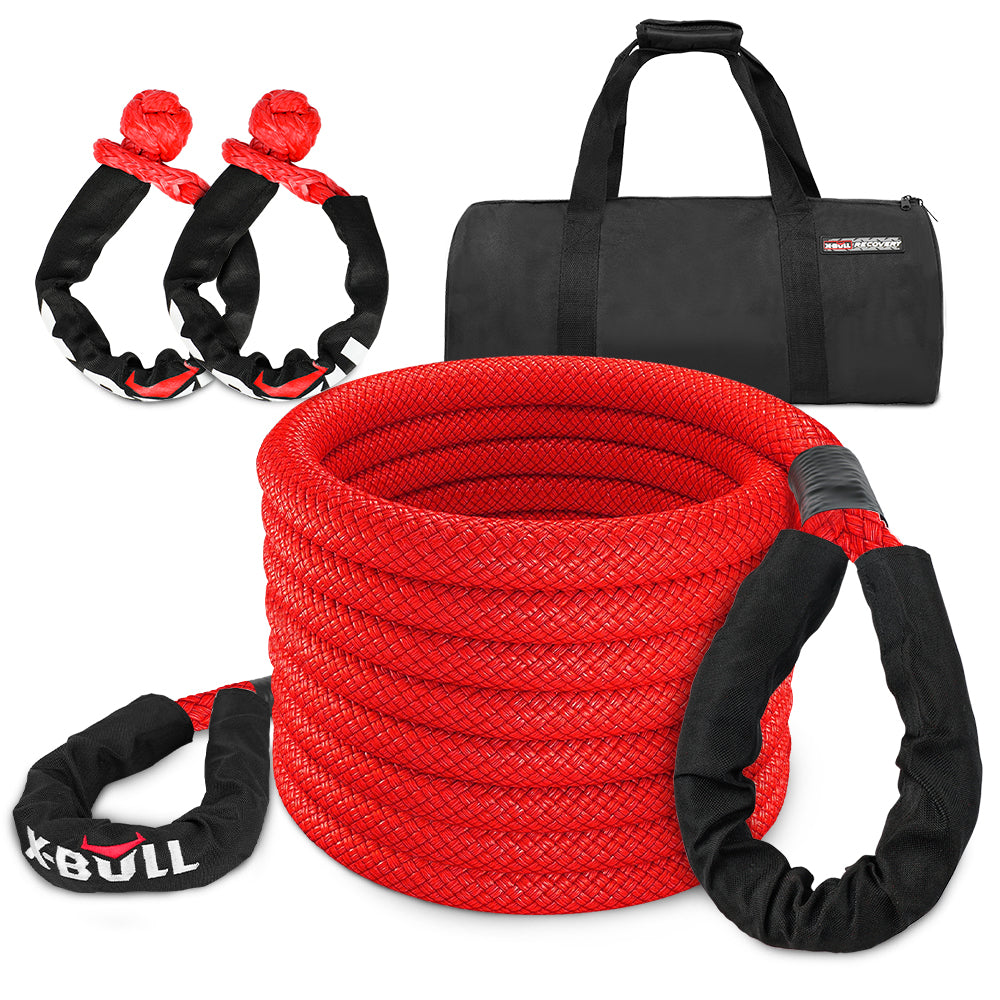 X-BULL Kinetic Rope 25mm x 9m Snatch Strap Recovery Kit Dyneema Tow Winch - 0