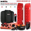 X-BULL Winch Recovery Kit Snatch Strap Off Road 4WD with Recovery Tracks Gen 2.0 Boards RED-1