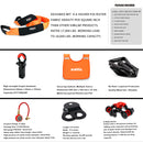 X-BULL Winch Recovery Kit Snatch Strap Off Road 4WD with Recovery Tracks Gen 2.0 Boards RED-3