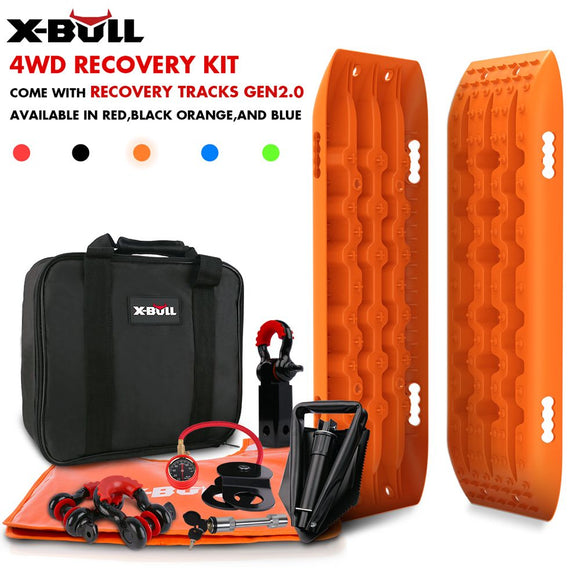 X-BULL Winch Recovery Kit Snatch Strap Off Road 4WD with Recovery Tracks Boards Gen 2.0