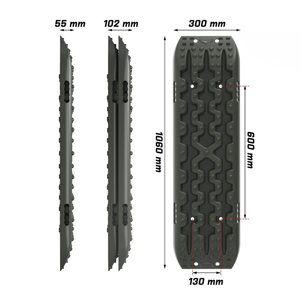 X-BULL Recovery tracks / Sand tracks / Mud tracks / Off Road 4WD 4x4 Car 2 Pairs Gen 3.0 - Olive