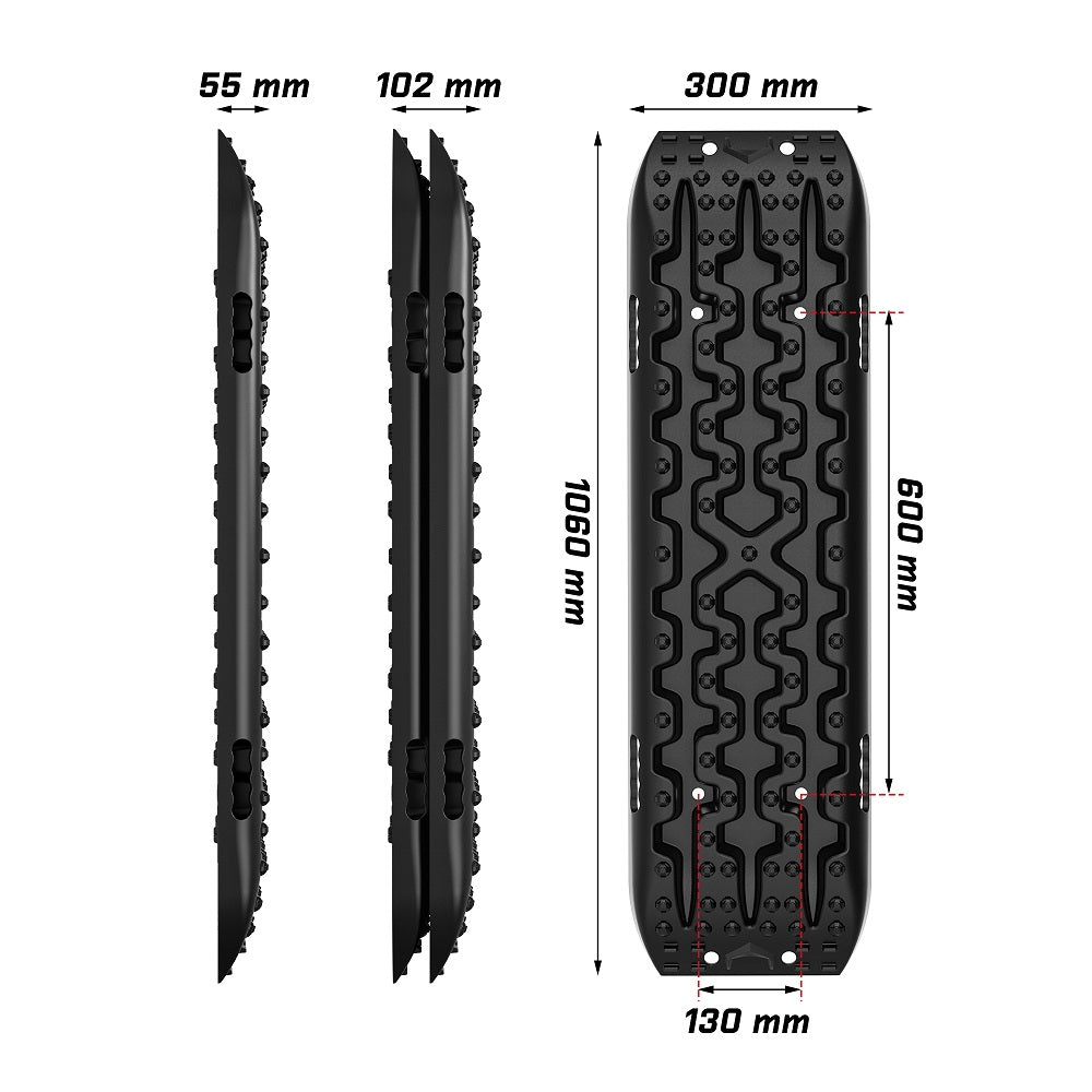 X-BULL Recovery tracks / Sand tracks / Mud tracks / Off Road 4WD 4x4 Car 2pcs Gen 3.0 - Black - 0