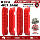 X-BULL Recovery tracks 10T Sand Mud Snow 2 pairs Offroad 4WD 4x4 2pc 91cm Gen 2.0 - red-1