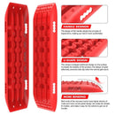 X-BULL Recovery tracks 10T Sand Mud Snow 2 pairs Offroad 4WD 4x4 2pc 91cm Gen 2.0 - red-4