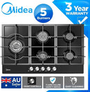 Gas Glass Cooktop 90cm Black-1