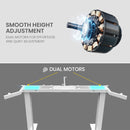 FORTIA 98W x 98W x 48D Dual-Motor 80kg Load Adjustable Electric Sit to Stand Up Corner Desk - White/White Frame-6