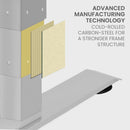 FORTIA 173W x 173W x 75D 3-Motor 120kg Load Adjustable Electric Sit to Stand Up Corner Desk - White/Silver Frame-7