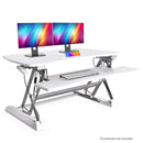 FORTIA Desk Riser 90cm Wide Adjustable Sit to Stand, for Dual Monitor, Keyboard, Laptop, White-1