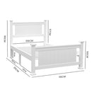 KINGSTON SLUMBER King Single Wooden Timber Bed Frame, White-7
