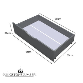 Kingston Slumber Trundle Storage Under Bunk Bed Drawers, 2 Pieces, Grey - 0
