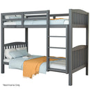 Kingston Slumber Single Bunk Bed Frame Solid Pine Wood Timber, Modular Design, Grey-1