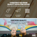 Kingston Slumber Single Bunk Bed Frame Solid Pine Wood Timber, Modular Design, Grey-4